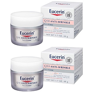 Select Eucerin Products: Spend $20+, Save $10 Off + 20% Off: 1.7-Oz Q10 Anti-Wrinkle Face Cream (Fragrance Free) 2 for $10.40 & More w/ S&S + FS w/ Prime or on $35+