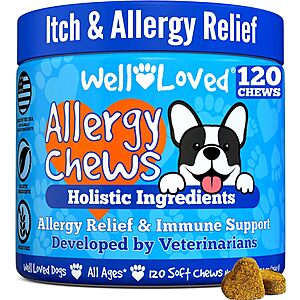 Well Loved Dog Supplement: 120-Count Allergy Relief Chews $9.60, 120-Count Digestive Enzymes & Probiotics $10.40 & More w/ S&S + FS w/ Prime or on $35+