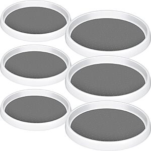 6-Pack Mimorou Non-Skid Panty Cabinet Lazy Susan Turntable (White/Gray, 10" & 12") $15 + Free Shipping w/ Prime or on $35+