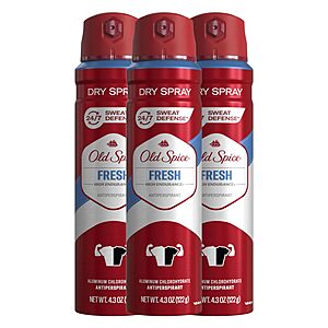3-Pack 4.3-Oz Old Spice Men's High Endurance Anti-Perspirant Spray (Fresh) $10.90 w/ S&S + Free Shipping w/ Prime or on $35+