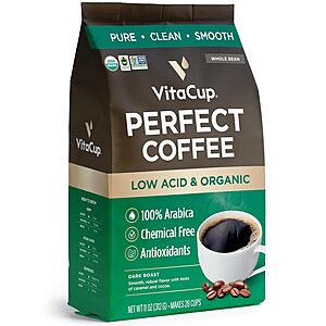 VitaCup Coffee & Tea K-Cup Pods, Instant Coffee Packets: 11-Oz Perfect Coffee for Low Acid & Organic (Dark Roast) $5.95 & More w/ S&S + Free Shipping w/ Prime or on $35+