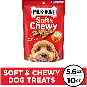 10-Pack 5.6-Oz Milk-Bone Soft & Chewy Dog Treats (Chicken) $19.90 w/ S&S + Free Shipping w/ Prime or on $35+