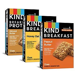 18-Count KIND Breakfast Bars (3-Flavor Variety Pack) $11.90 w/ Subscribe & Save & More