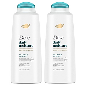 2-Count 20.4-Oz Dove Daily Moisture Damage Therapy Shampoo + $5 Amazon Credit $10.45 w/ S&S + Free Shipping w/ Prime or on $35+