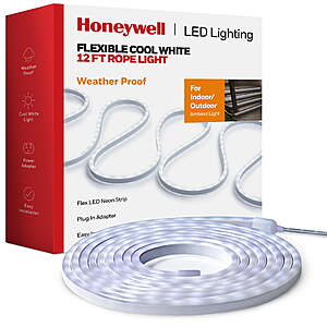 12' Honeywell Flexible Outdoor/Indoor Neon Rope LED Strip w/ Power Adapter (Cool White) $5.28 + Free S&H w/ Walmart+ or $35+