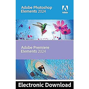 Adobe | Photoshop Elements 2024 & Premiere Elements 2024 | PC Code | Software Download | Photo Editing | Video Editing [PC Online code] $89.99