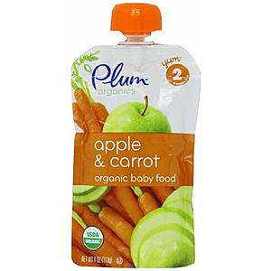 Plum Organics Stage 2, Organic Baby Food, Apple and Carrot, 4 ounce pouch (Pack of 12) $9.07