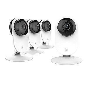 YI 4pc Home Camera, Wi-Fi IP Security Surveillance System with Night Vision for Home, Office, Shop, Baby, Pet Monitor with iOS, Android, PC App - Cloud Service Available $95