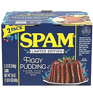 Amazon: SPAM Limited Edition Figgy Pudding, 12 Oz Can (2-Pack), Free Prime Shipping $9.99
