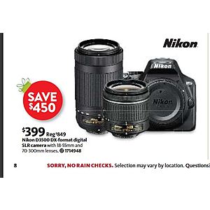 Black Friday AAFES (Military/Veteran) Nikon D3500 with 18-55MM and 70-300mm Lenses - No Tax $399