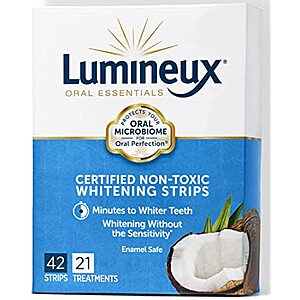 Lumineux Oral Essentials Teeth Whitening Strips - 21 Treatments - Dentist Formulated and Certified Non Toxic - Sensitivity Free $25.49 w/ S&S