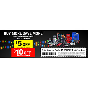 Harbor Freight extra stackable in-store only $5 off $50 or $10 off $100  11/20/2020 - 11/22/2020