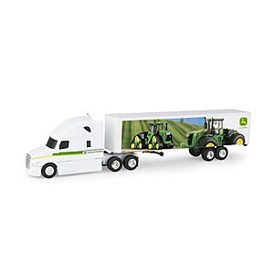 John Deere 37382 White Semi Farm Truck with Tractor and Skid Steer $1.25 + FS