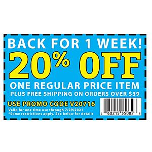 20% off coupon at Rockler + Free shipping over $39 Thru July 29th