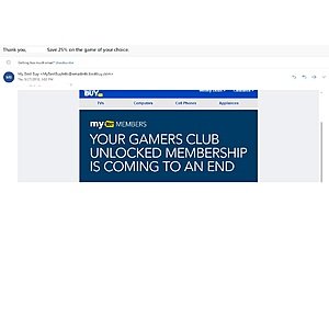 Expiring Gamer's Club Unlocked members - 25% off coupon in your email that STACKS with GCU discount - ONLINE ONLY