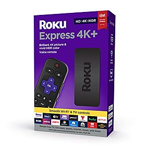 Roku Express 4K+ 2021 - $29.49 + F/S - Amazon