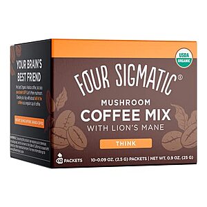Organic Instant Coffee Powder by Four Sigmatic - 10 Packets - $11.01 or $7.71 /w S&S - Amazon