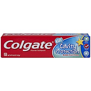 Colgate Kids Cavity Protection Toothpaste, ADA-Accepted, Bubble Fruit Flavor - 4.6 Ounce - $1.20 /w S&S - Amazon