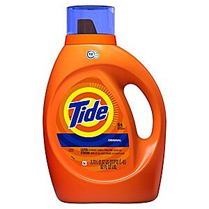 Tide Laundry Detergent Liquid Soap, High Efficiency (HE), Original Scent, 64 Loads - $9.09 - Amazon