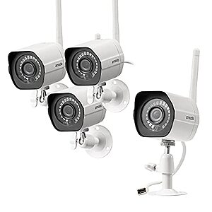 Zmodo Outdoor Security Cameras Wifi, Silver, 4 Pack - $81.76 + F/S - Amazon