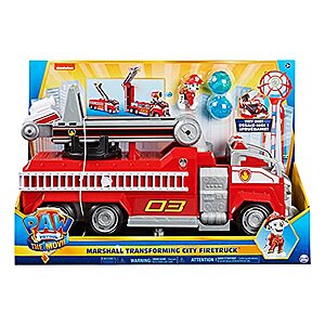 PAW Patrol, Marshall’s Transforming Movie City Fire Truck with Extending Ladder - $24.53 + F/S - Amazon