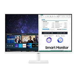 SAMSUNG 27" M50B Series FHD Smart Monitor w/Streaming TV, 60Hz, White - $189.99 + F/S - Amazon
