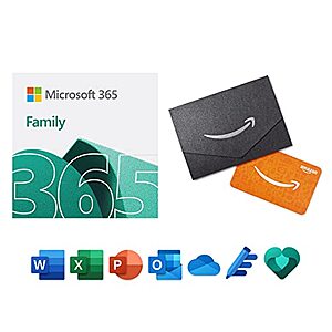 12-Month Microsoft 365 Family w/ Auto-Renewal (6 People) + $50 Amazon Gift Card $93 (Digital Download)