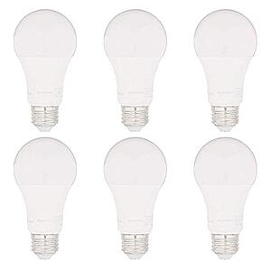 6-Pack Amazon Basics 100W Equivalent A19 LED Light Bulb - $4.34 /w S&S - Amazon