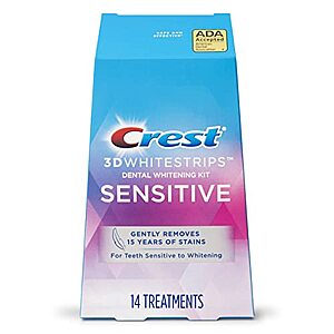 Crest 3D Whitestrips for Sensitive Teeth, Teeth Whitening Strip Kit, 28 Strips (14 Count Pack) - $17.77 /w S&S + F/S - Amazon