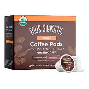 Mushroom Coffee K-Cups by Four Sigmatic, 24 Count - $17.99 /w S&S + F/S - Amazon