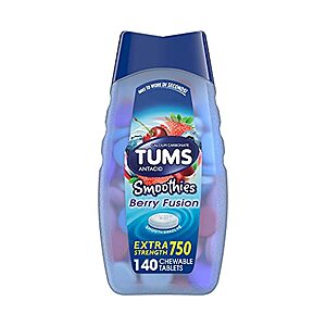 140-Count TUMS Smoothies Extra Strength Antacid Tablets (Berry Fusions) - $4.35 /w S&S - Amazon