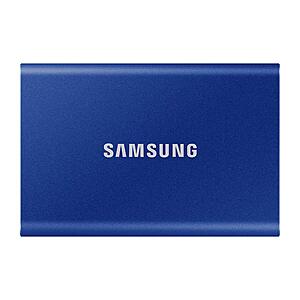 SAMSUNG T7 1TB, Portable SSD, up to 1050MB/s, USB 3.2 Gen2 + 2mo Adobe CC Photography, Gaming, Students & Professionals, External Solid State Drive (MU-PC1T0H/AM), Blue - $59