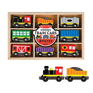 $12.99: Melissa & Doug Wooden Train Cars (8 pcs)