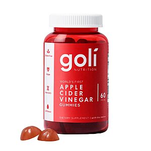 $9.49: Goli Apple Cider Vinegar Gummy Vitamins - 60 Count - Vitamin B12