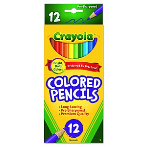 $0.97: Crayola 68-4012 Colored Pencils, 12-Count