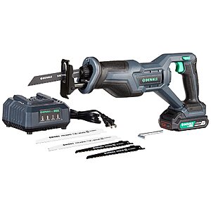 $37.49 (Prime Members): Denali by SKIL 20V Cordless Reciprocating Saw Kit with 2.0Ah Lithium Battery and 2.4A Charger, Blue