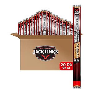 $13.24 /w S&S: Jack Link's Beef Sticks, Zero Sugar, Original – 0.92 Oz. (20 Count)