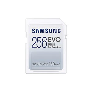 $15.99: 256GB Samsung Evo Plus Full-Size SDXC UHS-I U3 Memory Card