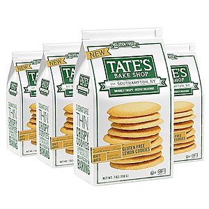$16.47 /w S&S: Tate's Bake Shop Gluten Free Lemon Cookies, 4 - 7 oz Bags