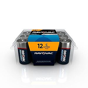 $10.27 /w S&S: Rayovac C Batteries, C Cell Battery, 12 Count