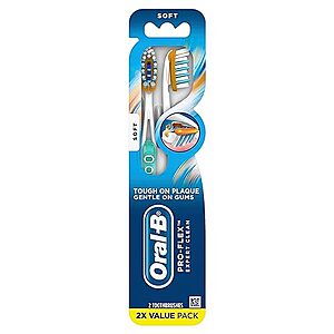 $2.51: Oral-B Pro-Health Clinical Pro-Flex Toothbrush with Flexing Sides, 40S, Soft, 2 Count (Color May Vary)