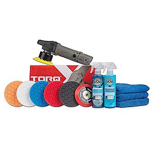 $134.56 /w S&S: Chemical Guys BUF_209X TORQX Random Orbital Polisher, Complete Detailing Kit with Pads, Pad Cleaner & Conditioner, Towels - 12 Items