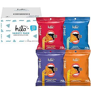 $17.62 /w S&S: Hilo Life Low Carb Keto Friendly Tortilla Chip Snack Bags, Variety Pack, 1 Ounce (Pack of 12)