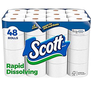 $29.16 /w S&S: Scott Rapid-Dissolving Toilet Paper, 48 Double Rolls