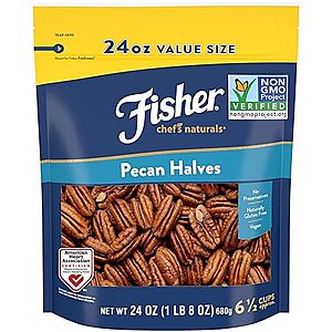 $11.11 /w S&S: Fisher Chef's Naturals Pecan Halves 24oz