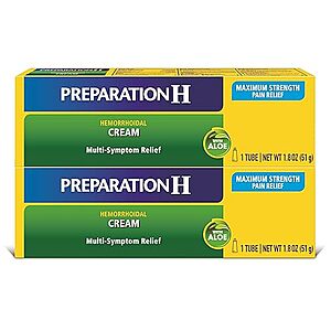 $11.70 /w S&S: Preparation H Hemorrhoid Symptom Treatment Cream (2 x 1.8 Ounce Tube)