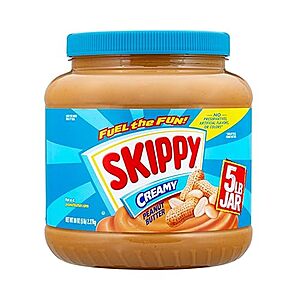 $8.14 /w S&S: SKIPPY Creamy Peanut Butter, 5 Pound