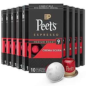 $35.25 /w S&S: Peet's Coffee, Medium Roast Espresso Pods, Crema Scura Intensity 9, 100 Count