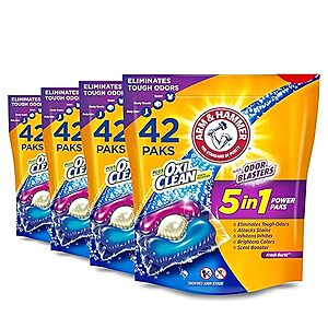 4-Pack 42-Count Arm & Hammer Plus OxiClean w/ Odor Blasters 5-in-1 Power Paks $22.85 w/ Subscribe & Save