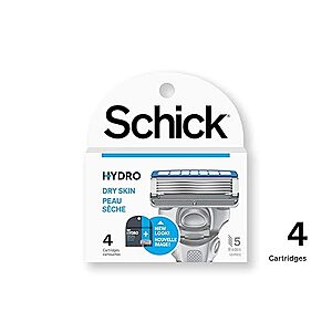$6.83 /w S&S: Schick Hydro 5 Sense Hydrate Razor Refills for Men, 4 Count